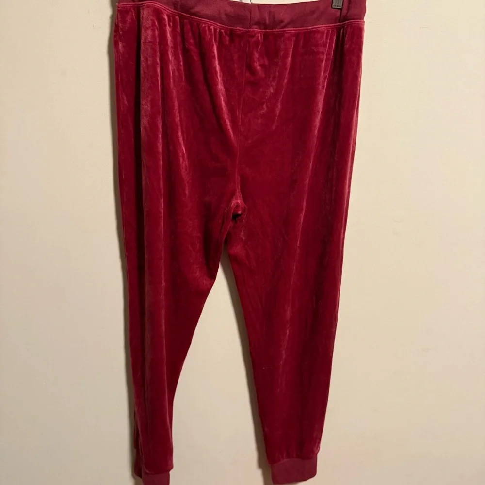 Kate Spade Velour “Sparkle & Shine” Pajama Jogger Set Pink Burgundy- Size XL